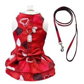 Abstract Hearts Harness Dress with Matching Leash - XS