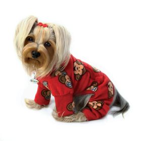 Silly Monkey Fleece Turtleneck Pajamas - Burgundy - S