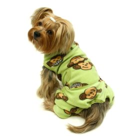 Silly Monkey Front Sleeveless Fleec Pajamas - Lime - XS