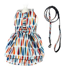 Chic Raindrop Harness Dress with Matching Leash - M